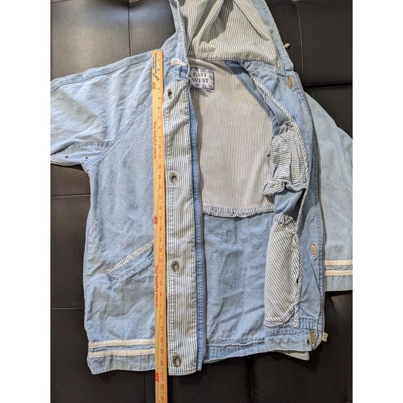 East West  Vintage Jean Jacket Acid Wash Street‎ Wear 80-90s Zip Up Women's S - Picture 8 of 10